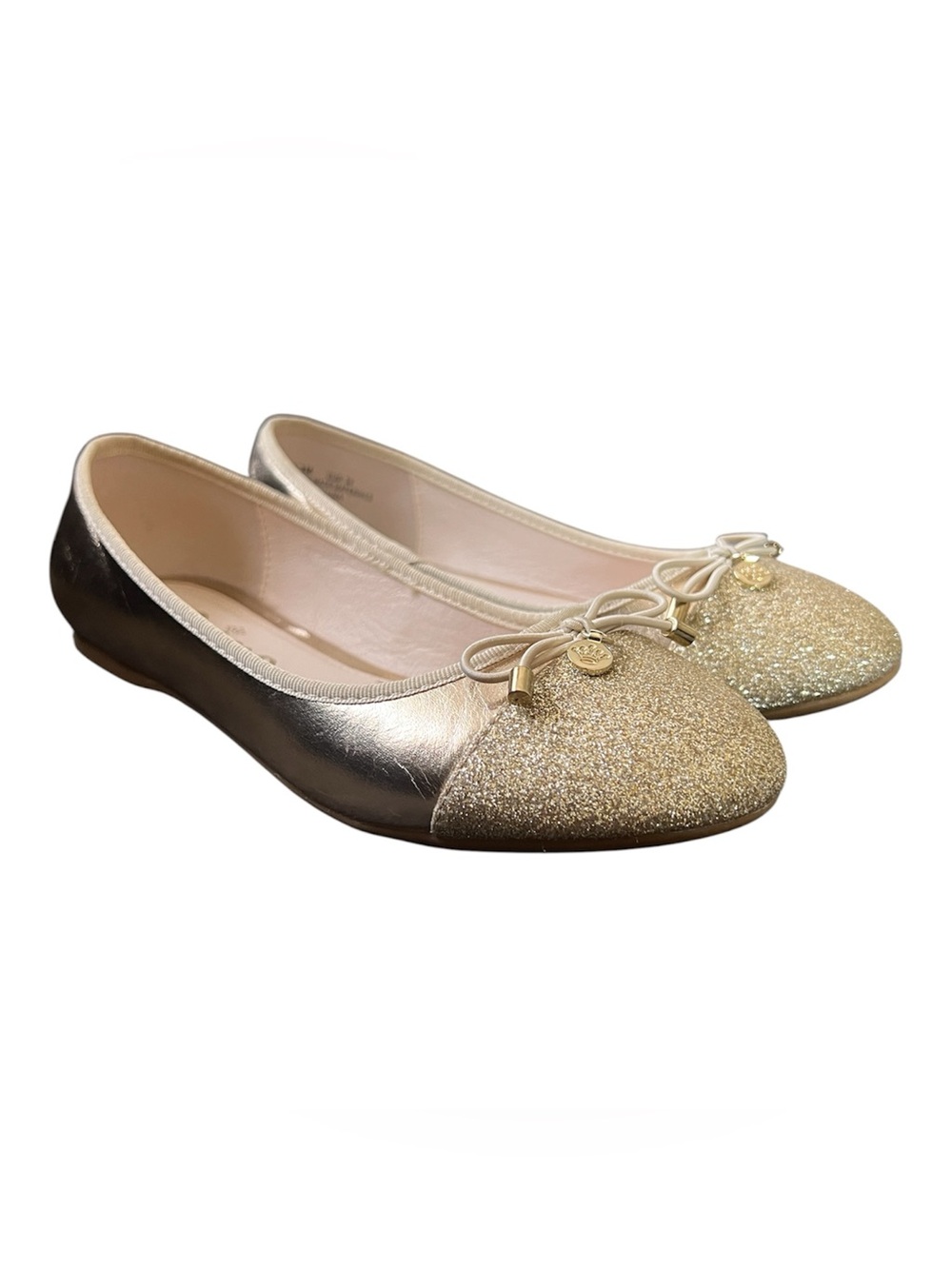 Nina Metallic Gold Girls Ballet Flats
